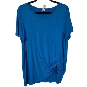 Isaac Lieu Short Sleeve Knotted Tee Size  2XL Blue